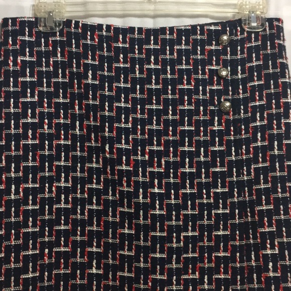 Navy Blue Talbots Tweed Skirt - Picture 2 of 8